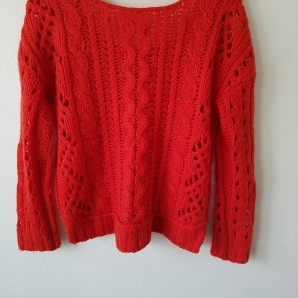 Free People Open Cable Knit Chunky Sweater Small - Picture 7 of 11